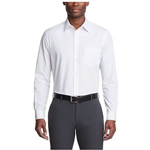 Van Heusen Heren Overhemd Regular Fit Poplin Solid, Wit, 17 Neck / 36-37 Sleeve
