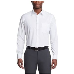 Van Heusen Poplin Regular Fit Solid Point Kraag Dress Shirt Heren Shirt, Wit, 38 cm Cuello 86 cm- 89 cm Manga