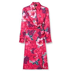 Pinko Jurk, satijn, hi-print, casual, voor dames, Yn3_mult.Fuchsia/Roze, 30 NL