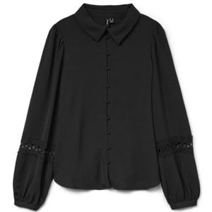 Vmalva Lace Ls Shirt WVN Ga Boo, zwart, XS