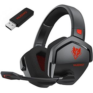 NUBWO G06 Dual Wireless Gaming Headset met Microfoon voor PS5, PS4, PC, Mobiel: 2,4 GHz Wireless + Bluetooth - 100 uur Batterij - 50 mm Drivers - Rood
