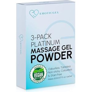 3 x Premium Nuru Massage Gel Powder | 5g Travel Sachet Makes 500ml/ 16.9 fl oz | Made in Japan Paraben & Glycerine Free