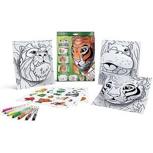 Crayola POPS - 3D-Activiteiten Set, om 3D-tekeningen te Kleuren en te Maken, Creatieve Activiteit en Cadeau voor Kinderen, Jungle Thema, vanaf 6 jaar