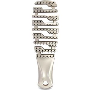 MIBELLA BEAUTY & CO Reisborstel, skeletborstel, klein, met kunststof pinnen, mini-haarborstel, met ventilatiesleuven voor eenvoudig föhnen, gladmaken, drogen en stylen, föhnborstel zonder trekken