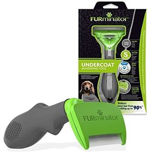 Furminator Deshedding-Tool Hondenborstel voor Kleine Honden met Lang Haar, Groen/Grijs