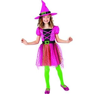 Rubies Rosi Superstar heksenkostuum voor meisjes, jurk en haar, officiële robijnen voor Halloween, carnaval en Cumplejaar