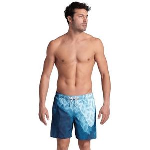 ARENA Heren Waterprints Beach Boxershorts voor heren, Wit-water-monogram, L