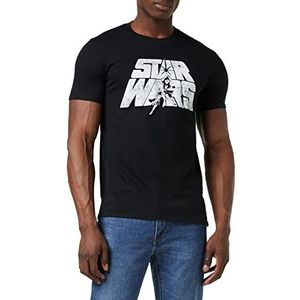 Star Wars T-shirt met logo voor heren, Zwart, M