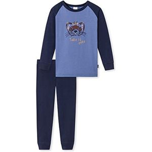 Schiesser Schlafanzug Lang pyjamaset voor jongens, Blauw, 4 jaar