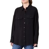 REPLAY Dameshemd met lange mouwen, oversized, zwart 098 (zwart), L