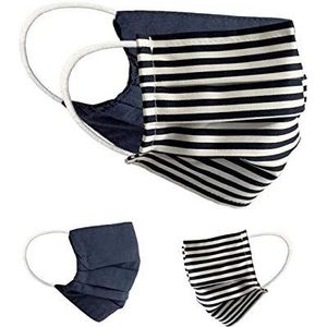 BaF Community-maskers Set van 2 stuks Unisex geïmproviseerd masker Omkeerbaar mondbeschermingsmasker Mond- en neusbescherming Omkeerbaar masker met motief katoen BCI Wasbaar