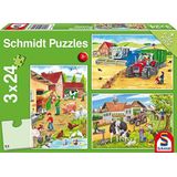Schmidt 3-in-1 Puzzel Op De Boerderij Junior Karton Groen