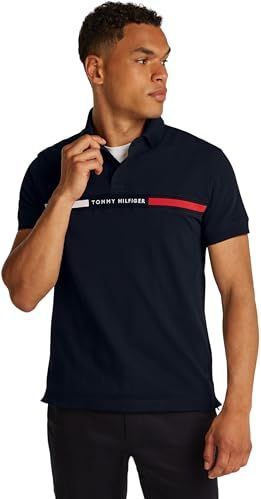 Tommy Hilfiger Poloshirt met korte mouwen voor heren, blauw (Desert Sky), XS