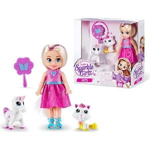 Sparkle Girlz 100522B 4.5"" B Collectible Fashion Toy Huisdieren, Prinses Poppen