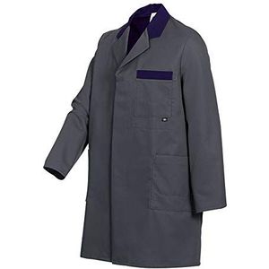 BP 1484-500-0153-47/49 versterkte katoenen werkjas, verborgen drukknoopband, donkergrijs/donkerblauw, maat 47/49
