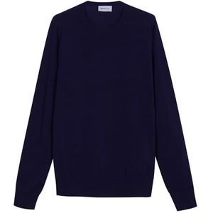 Diana Studio - 100% Katoen Lichtgewicht Extra Twisted Heren Lange Mouwen Casual Fit Geschoren Top, Blauw marine, XL