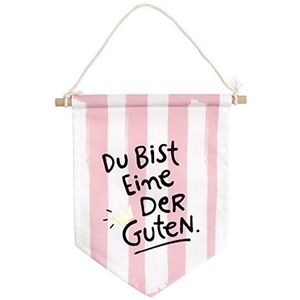 Happy Life 45987 ophanging, met spreuk Du bist ein der Guten, katoen decoratieve vlaggen, roze, One Size