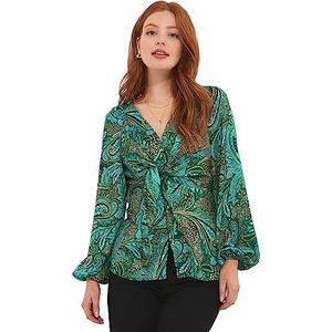 Joe Browns Dames Paisley Print Tie Front Lange Mouw Blouse, Veelkleurig, 6, Meerkleurig, 32