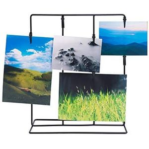 Home&Decoration Metalen Fotohouder met 8 clips voor Foto's, Kaarten, Portretten, Landschappen, Souvenirs - 25 x 10 x 30 cm