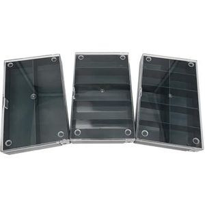 Berger & Schröter Assortimentsdoos, set van 3 stuks, 2, 5 en 10 vakken, vaste onderverdeling, antislip, stapelbaar voor sorteren en bewaren