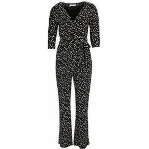 Tamaris Anjo AOP gewikkelde jumpsuit voor dames, Black Beauty Flower AOP, 38