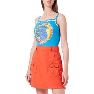 Love Moschino Dames Fancy Cotton-linnen Blend met borduurwerk en kleine patch zakken rok, oranje, 48