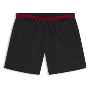 HUGO Heren TAPI zwemshorts met split-logo op de tailleband, 693 open roze, L