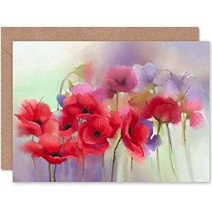 Bloemen Dreamy Poppies Groeting Card Met Envelop Binnenkant Premium Kwaliteit Bloemen