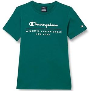 Champion Legacy Graphic Shop B - Authentic S/S Crewneck T-shirt, bosgroen, 9-10 jaar kinderen en jongens SS24, Bos Groen