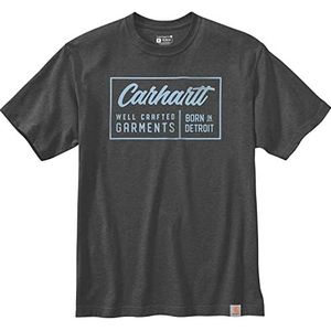 Carhartt Heren Relaxed Fit Heavyweight Short Sleeve Crafted Graphic Werk-T-shirt, antraciet gemêleerd, S