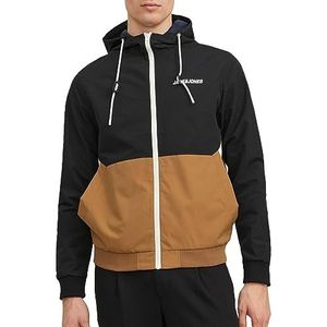 JJERUSH Hood Bomber NOOS M, zwart/detail: Otter/White Blocking, wit blokkeren