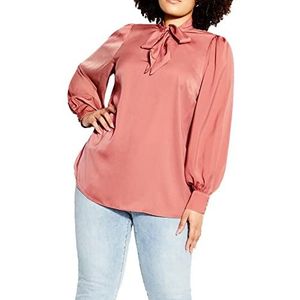 CITY CHIC Dames Plus Size Top in Awe Jurk Shirt, Taupe, 44 grote maten