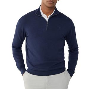 Hackett London Hzip trui voor heren katoen, Blauw (donkerblauw), 3XL