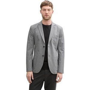 TOM TAILOR Herenblazer, 37538 - Grijs Zwart Grindle, 46