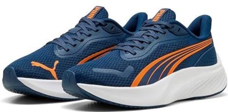 PUMA - Pounce Lite Jr - Kindersneakers - Perzisch Blauw Oranje Glo - Uniseks