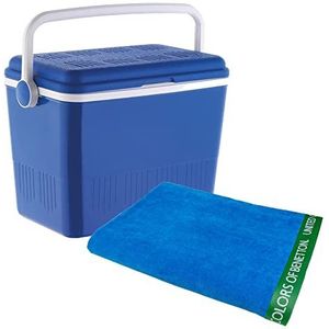 Koelkast 42 liter + strandlaken 90 x 160 cm 380 gsm velours 100% katoen blauw