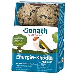 Donath BIO Energiebol Klassiek, zonder netje - mezenbol zonder netje - 100g per bol - met vet voor extra kracht - waardevol vogelvoer voor alle seizoenen - geproduceerd in Zuid-Duitsland