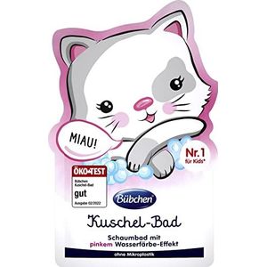 Bübchen Knuffelbad Miau, 40 ml - vloeibaar badadditief met roze waterverfeffect voor kinderen, zacht badschuim aloë vera, zonder siliconen en microplastic, 1
