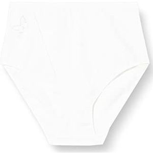 Nur Die Set van 2 katoenen vormslip van katoen met shaping-effect, tailleslip, hoge taille, ondergoed, onderbroeken voor dames, wit, L
