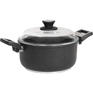 SKK 2541 Titanium inductie, gietijzeren kookpan ø 24 cm, anti-aanbaklaag, geschikt voor inductie, keramisch versterkt, met zijgrepen, ovenvast, Made in Germany