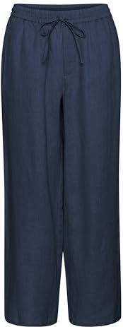 Cream - Wide Broeken - Blauw - 100% Linnen