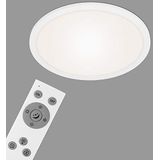 Briloner Lichten - LED-paneel, plafondlamp dimbaar, incl. afstandsbediening, kleurtemperatuurregeling, nachtlampje, 24 Watt, 2.200 lumen, wit, Ø40cm, 7168-016