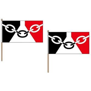 AZ FLAG Zwarte Landvlag 45 x 30 cm HAMPE van hout - Set van 10 Black Country - Engeland 30 x 45 cm