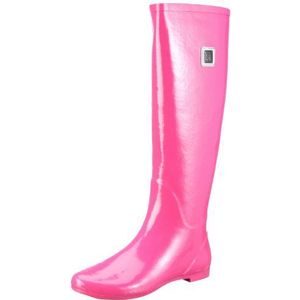 Colors of California Stivale in Gomma Morbida Alto HC.RB01 rubberlaarzen voor dames, Roze Fux, 37 EU