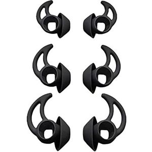 Adhiper QC/Sport Siliconen oordopjes, compatibel met Bose QuietComfort/Bose Sport, draadloze in-ear hoofdtelefoon, S, M, L, 3 maten, 3 paar siliconen vervangende oordopjes, zwart