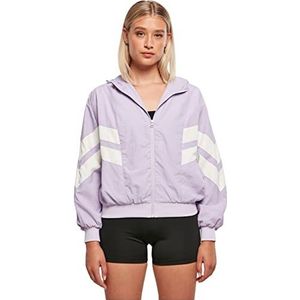 Urban Classics Dames jas Ladies Crinkle Batwing Track Jacket, trainingsjas voor vrouwen met vleermuismouwen in vele kleuren verkrijgbaar, maten XS - 5XL, paars/wit zand, 3XL