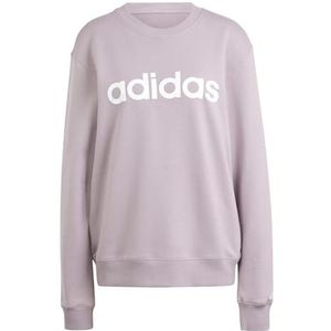 adidas Dames Essentials Linear French Terry Sweatshirt, Preloved Fig/Wit, L