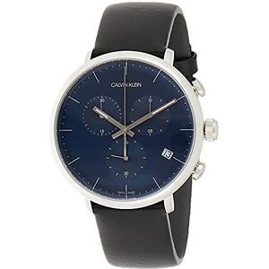 Calvin Klein K8M271CN, chronograaf, kwartshorloge voor volwassenen, met leren armband, blauw, armband