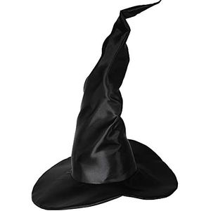 Widmann - Heksenhoed, extra groot, modelleerbaar, satijn, spitse hoed, accessoire, hoofddeksel, themafeest, carnaval