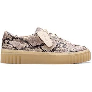 Clarks Premium Mayhill Walk Sneaker, grijs Snake Lea, 3.5 UK, Grijze slang Lea, 36.5 EU